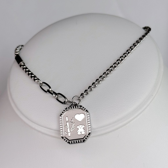 Silver Bracelet with Bear Charm - Picture 1 of 5